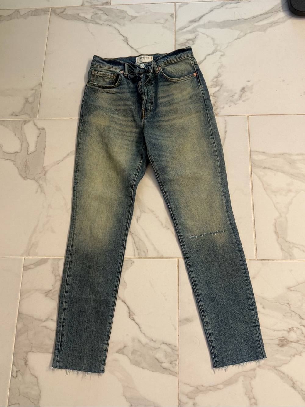 NWOT! We The Free Free People Faded Blue Ankle Crop Jeans sz 28